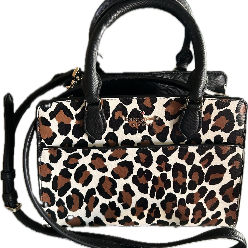 Kate Spade Black and Brown Animal Print Crossbody Bag